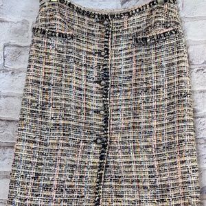 Classic Style Chanel Tweed Button Up Skirt